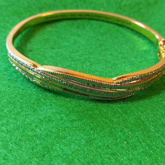 Danbury Mint 14 K Gold Plated "Forever" Bangle/Bracelet Cottagecore - Picture 5 of 7